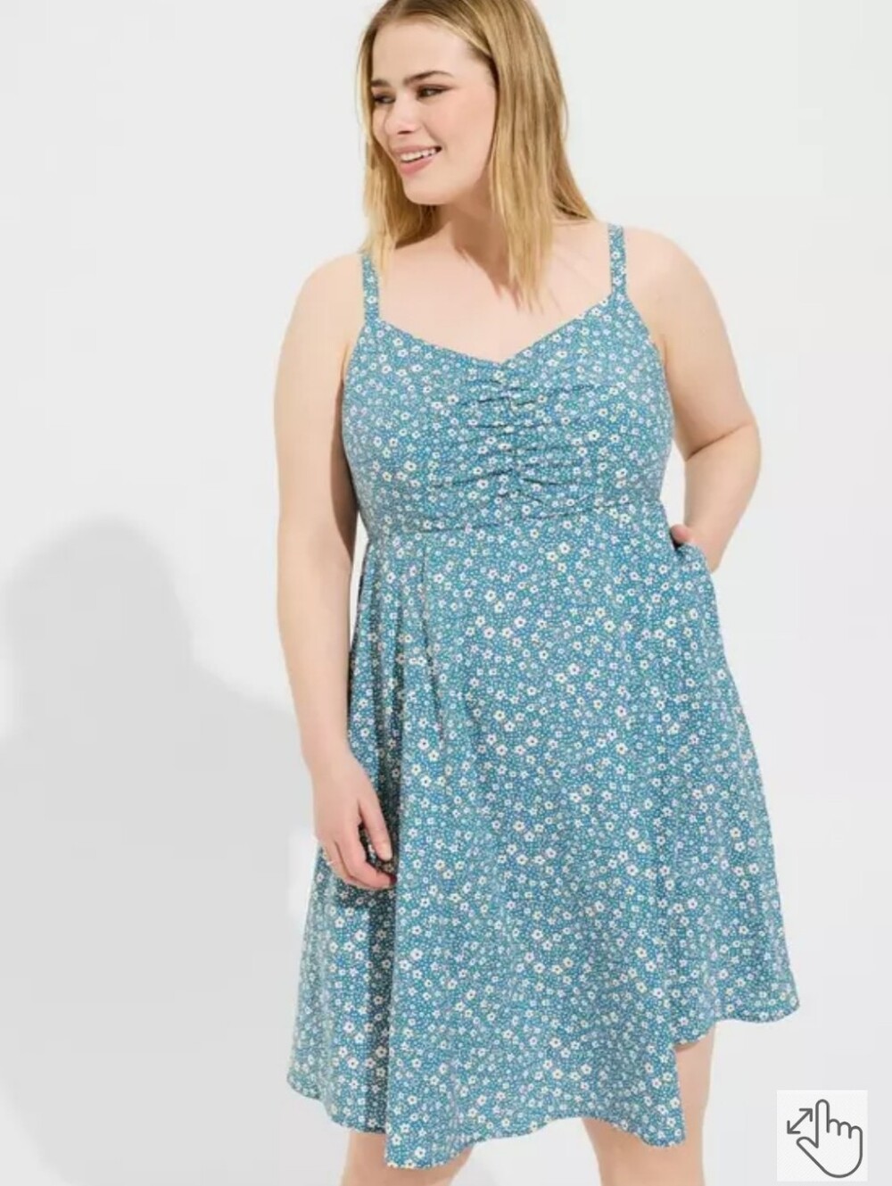 Torrid Blue Mini Challis Dress